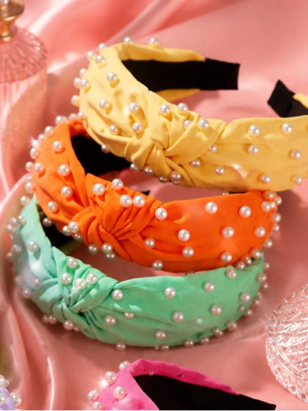 *Buy Now* Pearl-Embellished Knotted Headband (Choice of 1) - Picture 4 of 4